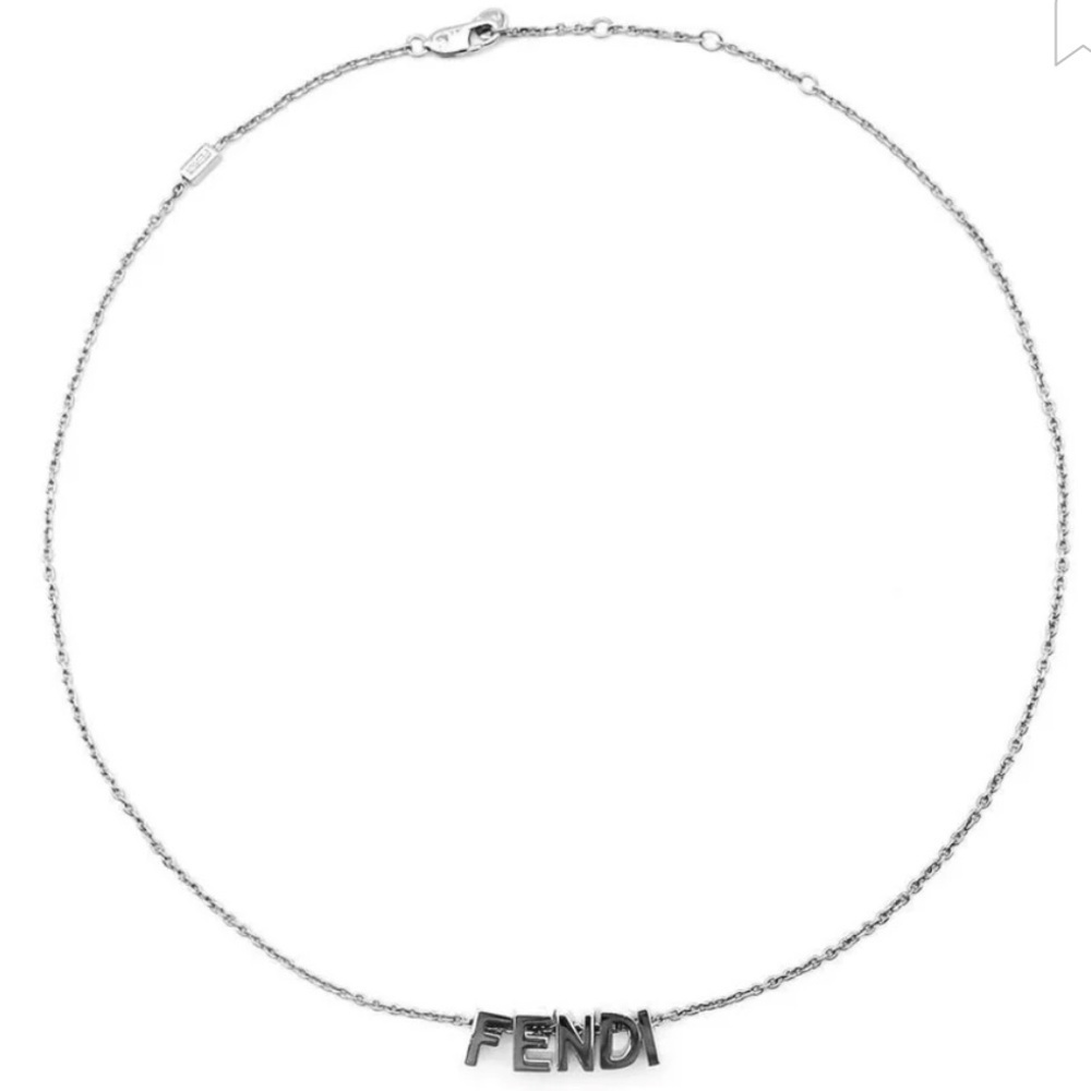 Fendi Polladio Logo Letter Pendant Necklace - Picture 3 of 6